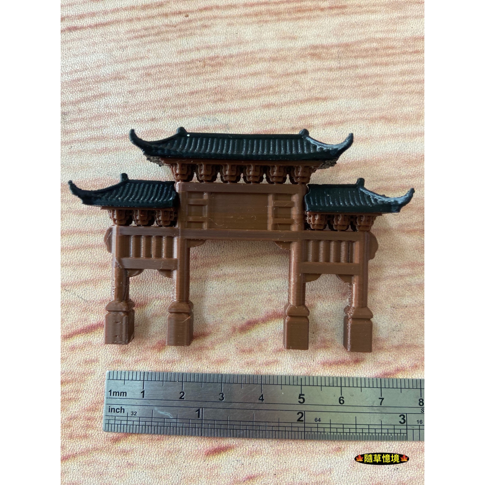 （3d列印）中式 牌樓 古建築 牌坊 古城門 大門 模型 假山 吸水石 水陸缸 盆景 微景觀 造景 素材 擺件-細節圖4