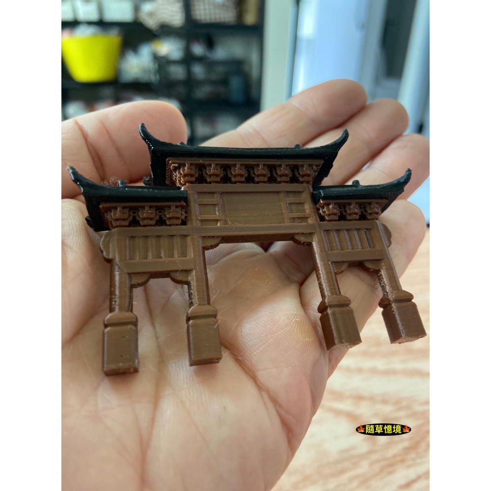 （3d列印）中式 牌樓 古建築 牌坊 古城門 大門 模型 假山 吸水石 水陸缸 盆景 微景觀 造景 素材 擺件-細節圖5