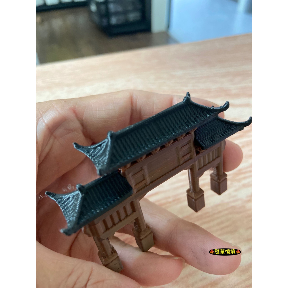 （3d列印）中式 牌樓 古建築 牌坊 古城門 大門 模型 假山 吸水石 水陸缸 盆景 微景觀 造景 素材 擺件-細節圖6