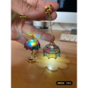 （2款可發光）迷你仿真 台燈 吊燈 檯燈 桌燈 led燈 彩燈 彩繪 彩虹玻璃 娃娃屋 袖珍 微縮 食玩 微景觀 模型-規格圖10