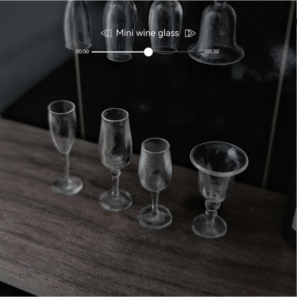 （4款式）迷你 d337 酒杯 模型 高腳杯 紅酒杯 香檳杯 空杯 杯子 飲料杯 微縮模型 食玩模型-細節圖2