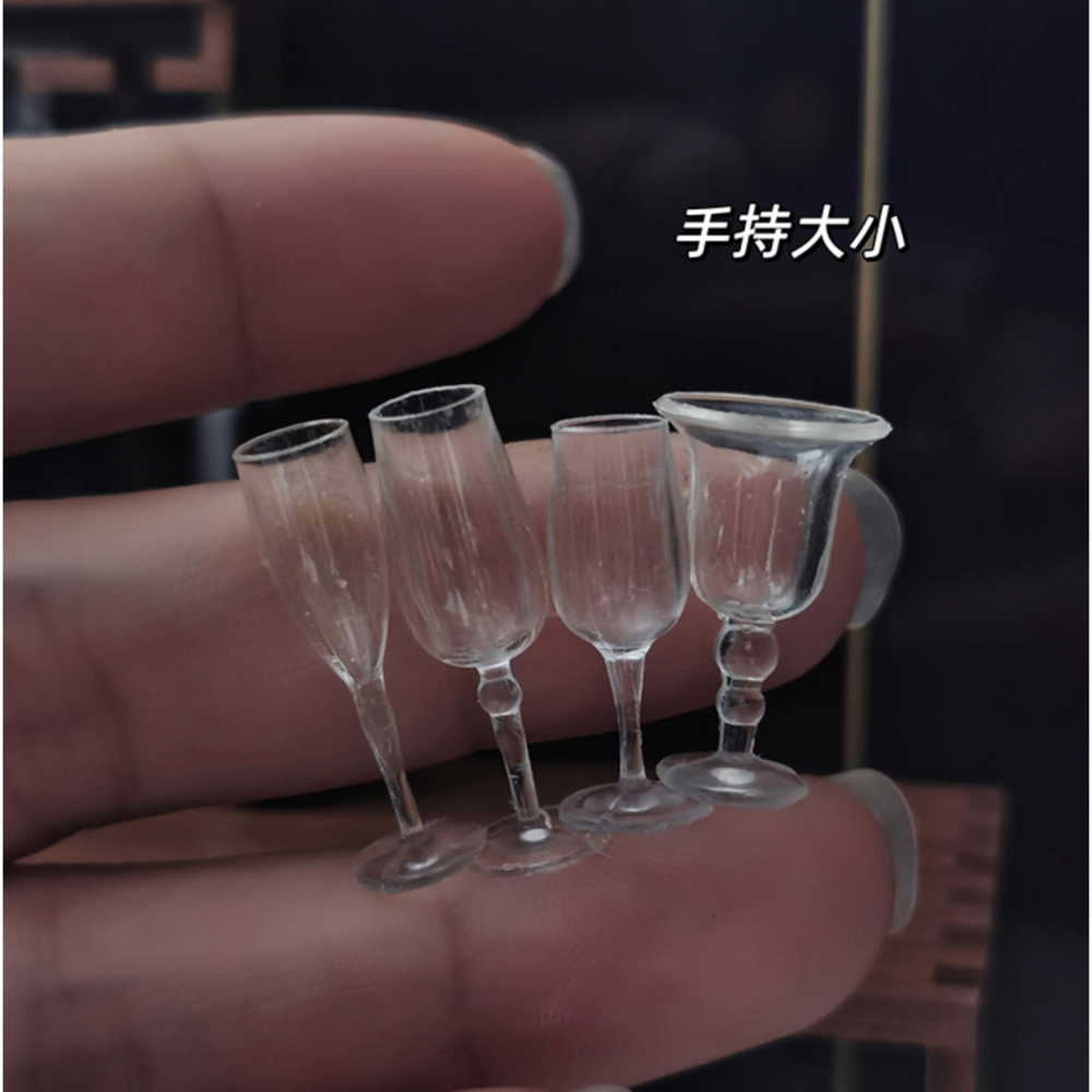 （4款式）迷你 d337 酒杯 模型 高腳杯 紅酒杯 香檳杯 空杯 杯子 飲料杯 微縮模型 食玩模型-細節圖4