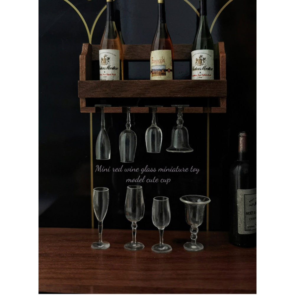 （4款式）迷你 d337 酒杯 模型 高腳杯 紅酒杯 香檳杯 空杯 杯子 飲料杯 微縮模型 食玩模型-細節圖5