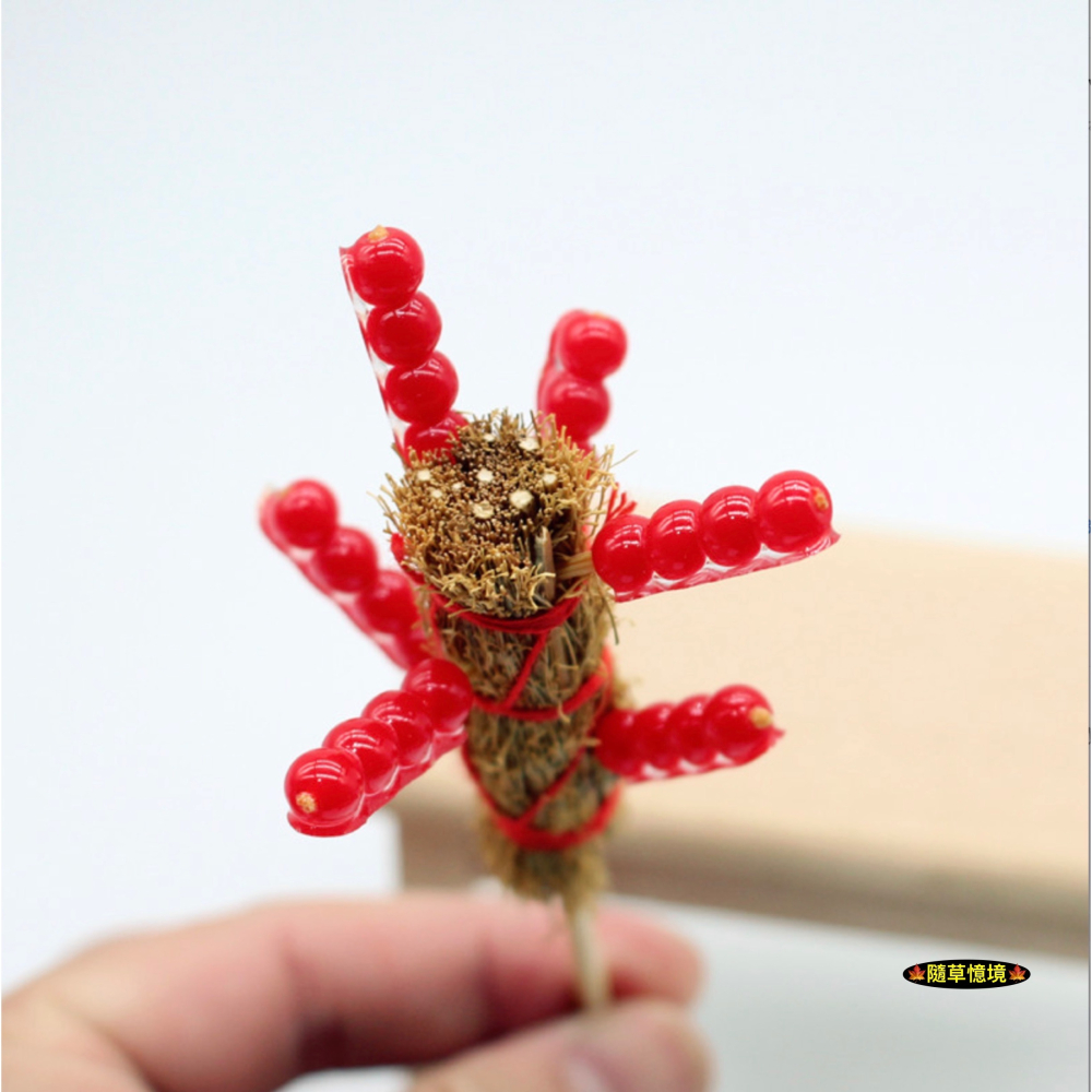 （全套7件組）迷你仿真 古早味 冰糖葫蘆 糖葫蘆 棒棒糖 糖果 桿子串 娃娃屋 袖珍 微縮 食玩 微景觀 模型-細節圖3