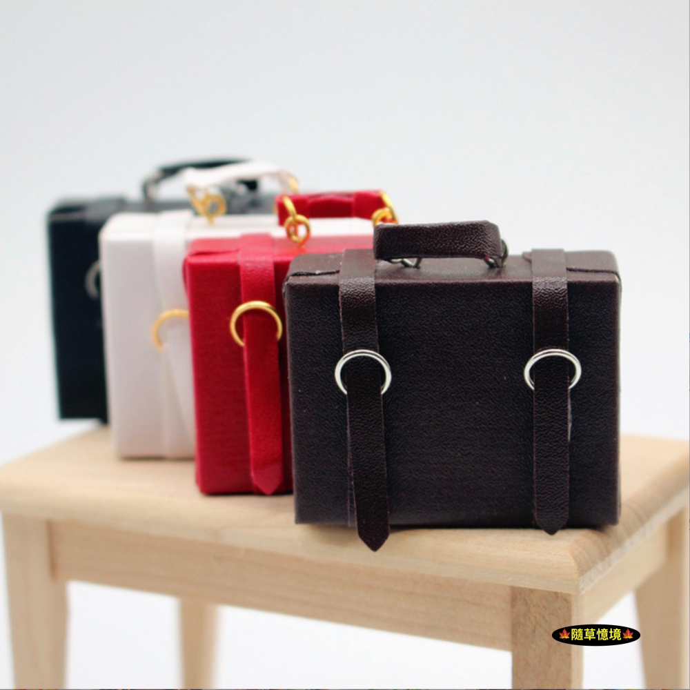 迷你仿真 皮箱 公事包 行李箱 登機箱 手提包 手提箱 包包 木質 娃娃屋 袖珍 微縮 食玩 微景觀 模型-細節圖2