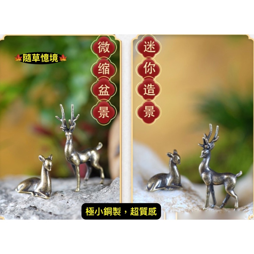 （極小銅合金）迷你仿真 梅花鹿 小鹿 野鹿 仙鹿 鹿 長角鹿 奈良鹿 水陸缸 魚缸 苔鮮 微景觀 模型 擺件-細節圖5