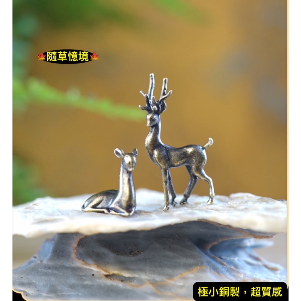 （極小銅合金）迷你仿真 梅花鹿 小鹿 野鹿 仙鹿 鹿 長角鹿 奈良鹿 水陸缸 魚缸 苔鮮 微景觀 模型 擺件-細節圖7