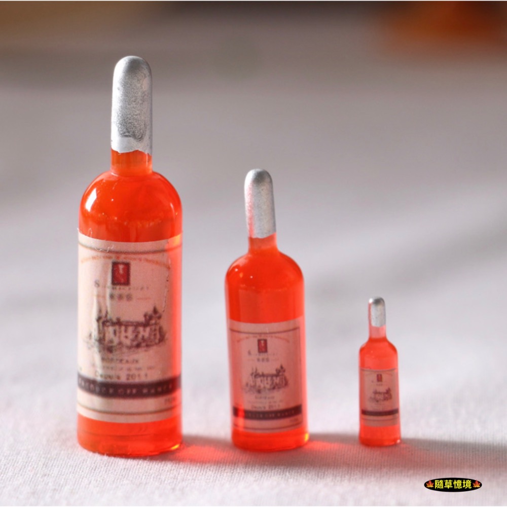 （三件套）迷你仿真 葡萄酒 紅酒 酒瓶 雞尾酒 英式 洋酒 烈酒 酒 娃娃屋 袖珍 微縮 食玩 微景觀 模-規格圖6