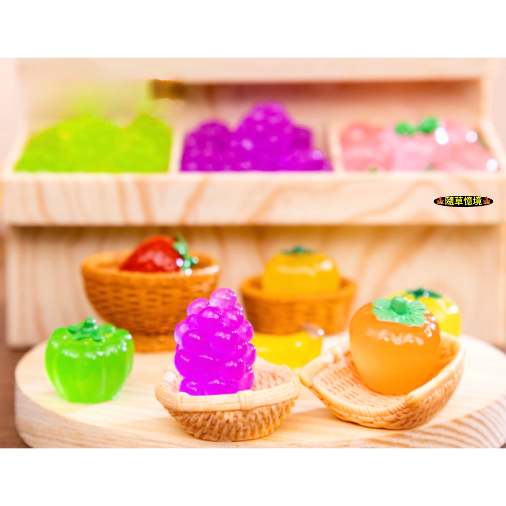 （17款夜光）迷你仿真 草莓 鳳梨 柿子 葡萄 蕃茄 南瓜 紅蘿蔔 桃子 香蕉 水果 蔬菜 食玩 娃娃屋 微景觀 模型-細節圖6