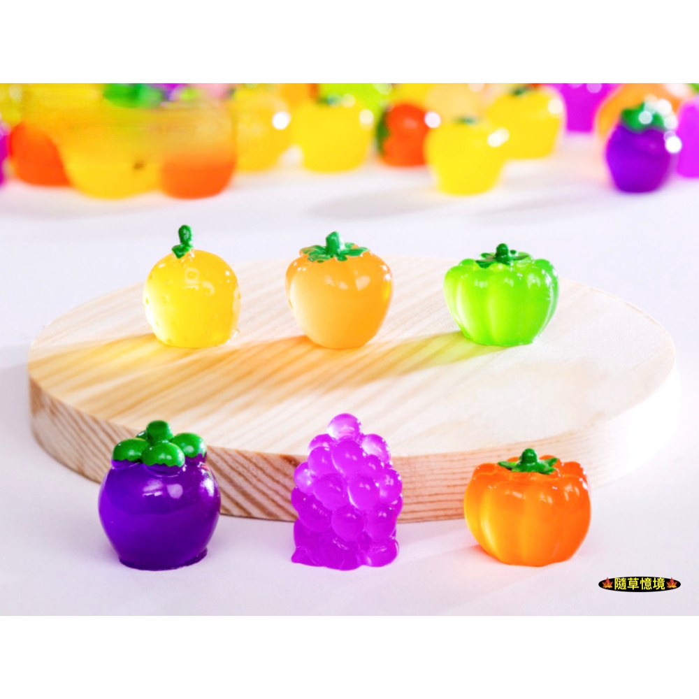 （17款夜光）迷你仿真 草莓 鳳梨 柿子 葡萄 蕃茄 南瓜 紅蘿蔔 桃子 香蕉 水果 蔬菜 食玩 娃娃屋 微景觀 模型-細節圖7