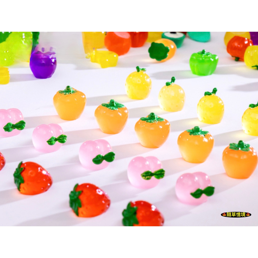 （17款夜光）迷你仿真 草莓 鳳梨 柿子 葡萄 蕃茄 南瓜 紅蘿蔔 桃子 香蕉 水果 蔬菜 食玩 娃娃屋 微景觀 模型-細節圖8