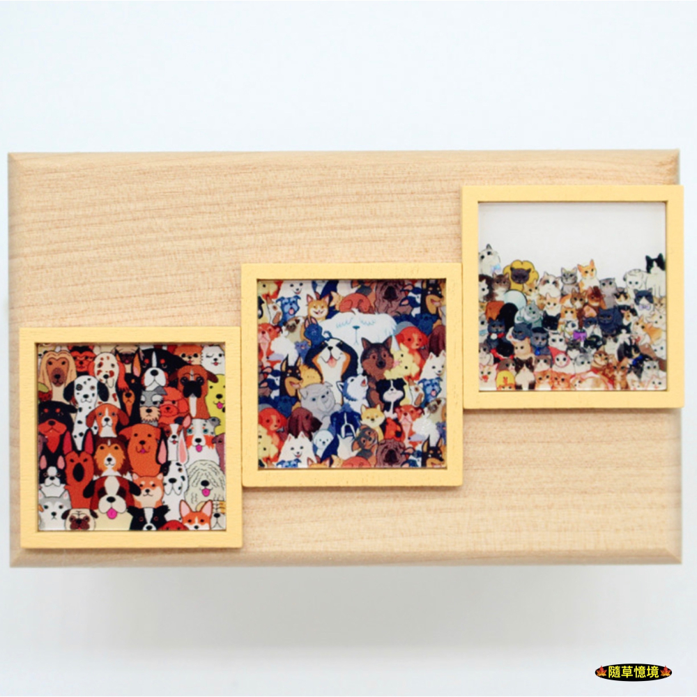 （15款3件套）迷你仿真 插畫 狗狗畫 油畫 水彩畫 畫 壁畫 客廳 現代風 娃娃屋 袖珍 微縮 食玩 微景觀 模型-細節圖4