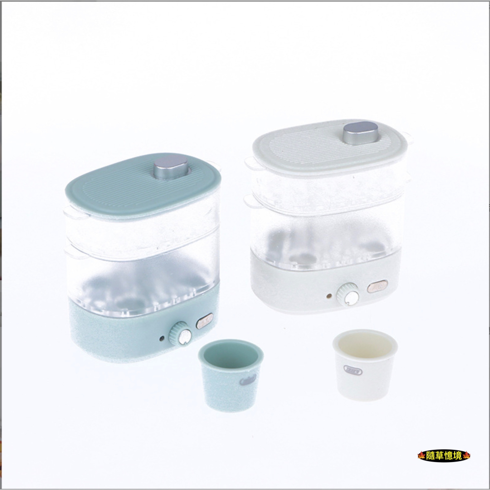 （可拆式）迷你仿真 電蒸鍋 蒸蛋器 蔬果機 蒸蛋機 煮蛋機 早餐 廚房 娃娃屋 袖珍 微縮 食玩 微景觀模型-細節圖6