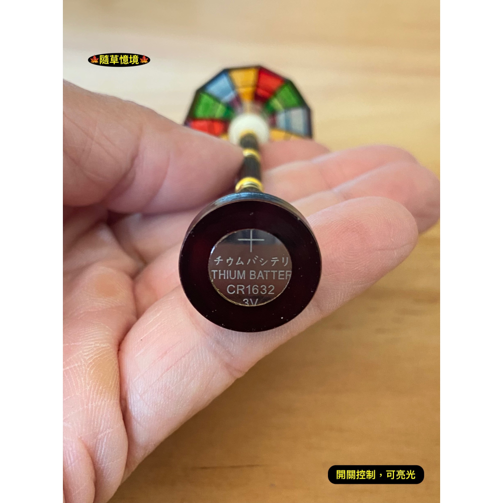 （可發光）迷你仿真 彩罩 立燈 led燈 彩繪 彩虹玻璃 客廳 臥房 彩燈  燈 娃娃屋 袖珍 微縮 食玩 微景觀模型-細節圖9