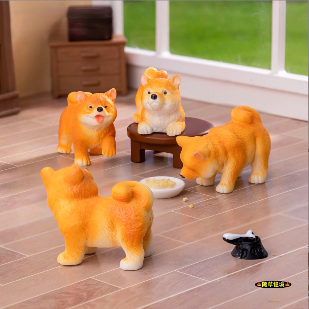 （6款）可愛 柴犬 黃柴 小狗 狗狗 廢柴 財犬 名犬 調皮 狗 娃娃屋 食玩 微景觀 微縮 盆景 魚缸 擺件 模型-細節圖3