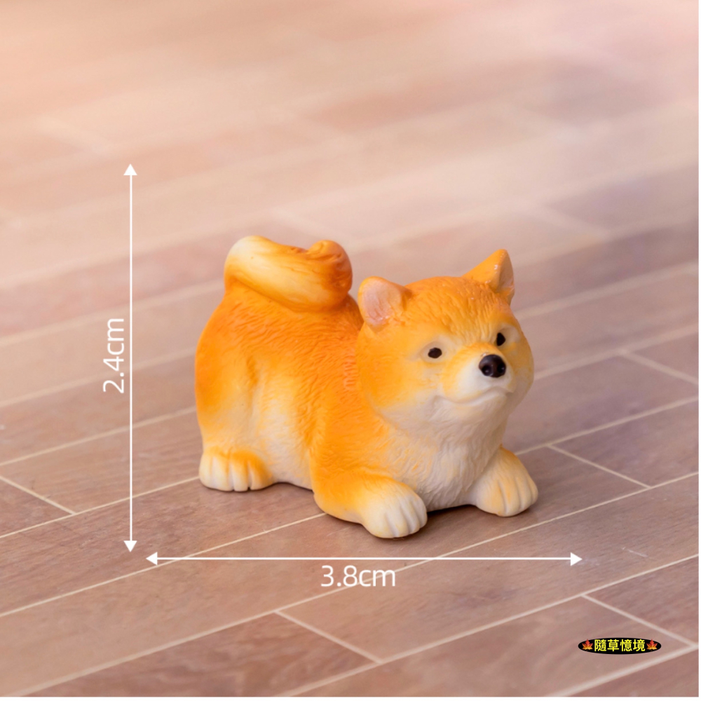 （6款）可愛 柴犬 黃柴 小狗 狗狗 廢柴 財犬 名犬 調皮 狗 娃娃屋 食玩 微景觀 微縮 盆景 魚缸 擺件 模型-細節圖11