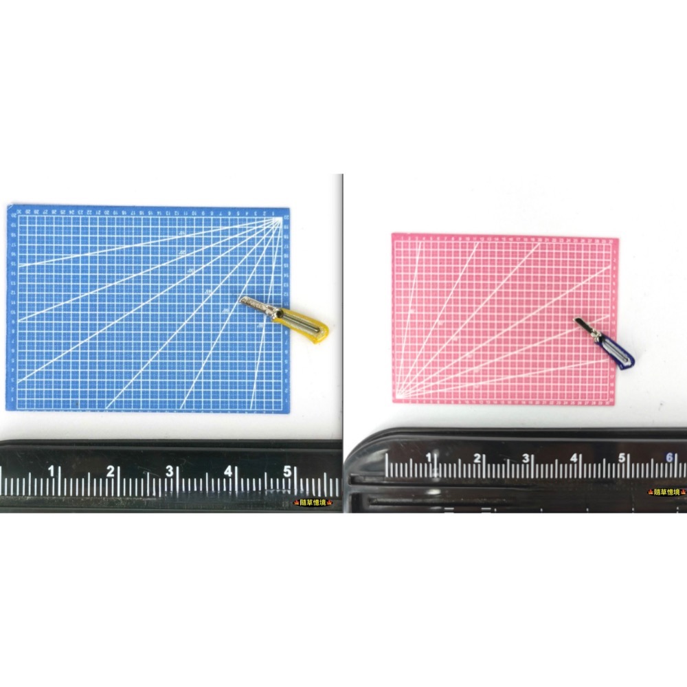 （超小雙色合金套組）迷你仿真 切割墊板 切割墊 美工刀 尺 三角尺 文具 用品 娃娃屋 袖珍 微縮 食玩 微景觀 模型-規格圖11