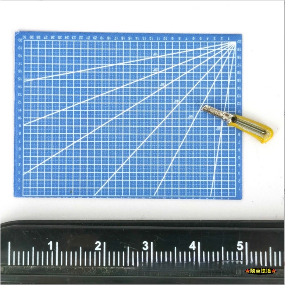 （超小5色合金）迷你仿真 美工刀 刀片 小刀 切割墊 文具 用品 娃娃屋 袖珍 微縮 食玩 微景觀 模型-規格圖10