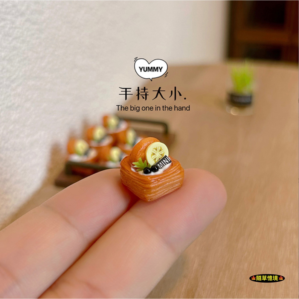 （三款）迷你仿真 丹麥酥 下午茶 甜點 巧克力 餅乾 麵包 酥塔 I145 娃娃屋 袖珍 微縮 食玩 微景觀 模型-細節圖2