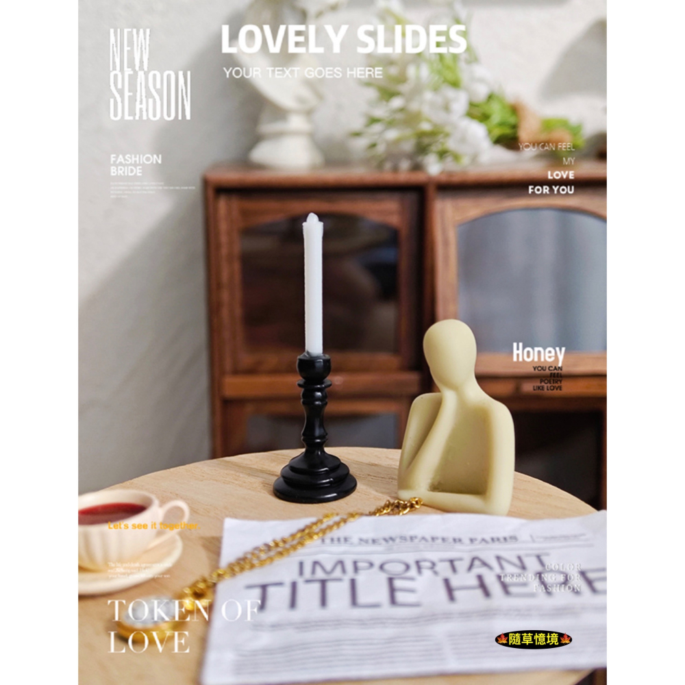 （3色合金）迷你仿真 蠟燭台 金/銀/黑色燭台 蠟燭 燭台 燭光 F125 娃娃屋 袖珍 微縮 食玩 微景觀模型-細節圖4