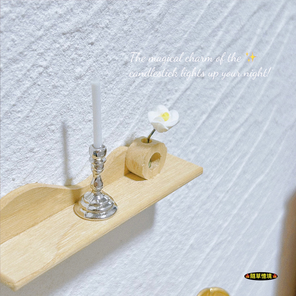 （3色合金）迷你仿真 蠟燭台 金/銀/黑色燭台 蠟燭 燭台 燭光 F125 娃娃屋 袖珍 微縮 食玩 微景觀模型-細節圖7