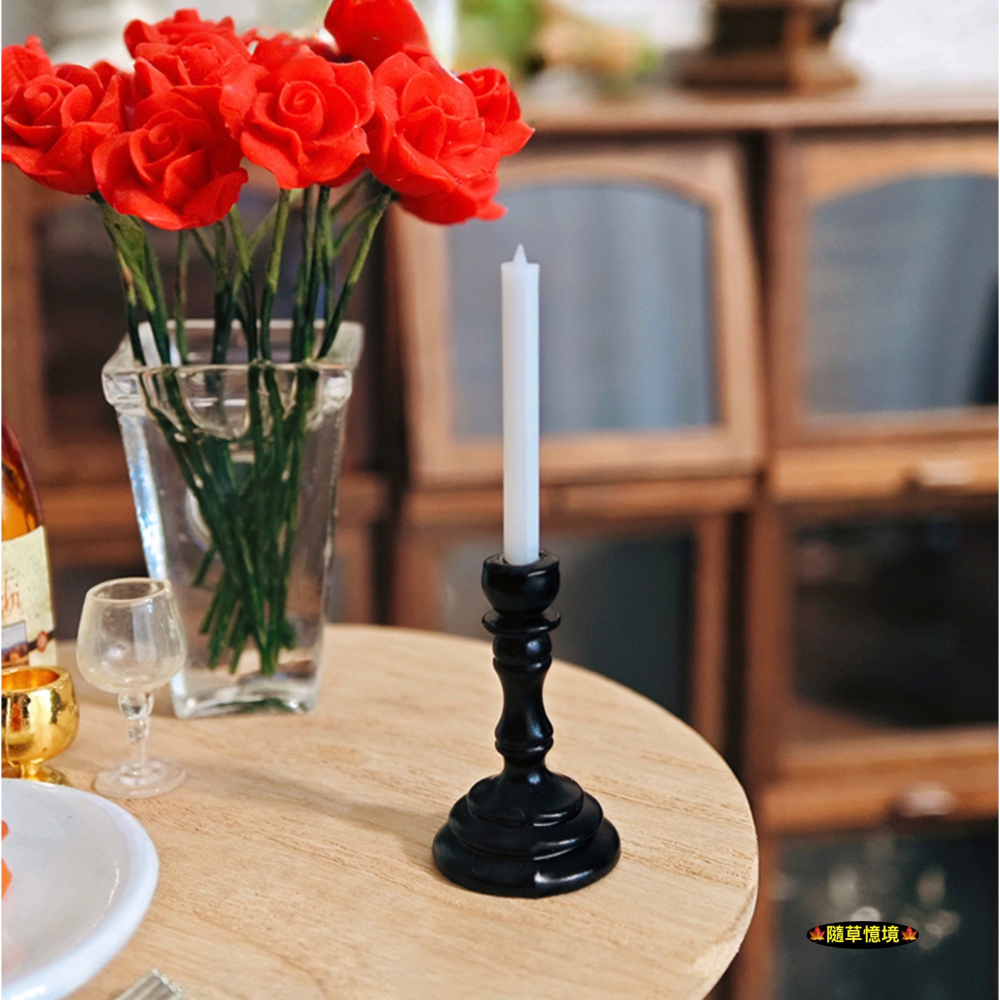 （3色合金）迷你仿真 蠟燭台 金/銀/黑色燭台 蠟燭 燭台 燭光 F125 娃娃屋 袖珍 微縮 食玩 微景觀模型-細節圖9