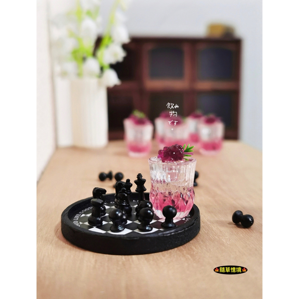 （高透）迷你仿真 葡萄冰茶 葡萄 飲料 ob11水果飲品  I348 娃娃屋 袖珍 微縮 食玩 微景觀 模型-細節圖2