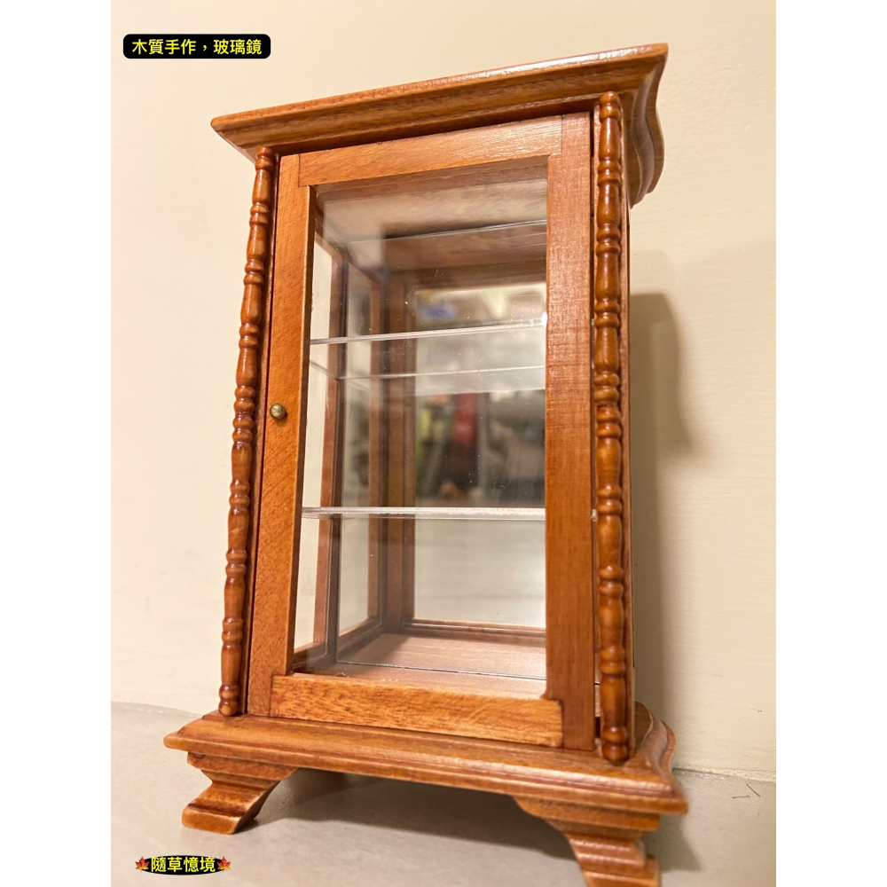 （木質鏡面）迷你仿真 鏡櫃 櫃子 玻璃櫃 鏡面 亮櫃 展示櫃 層櫃 娃娃屋 袖珍 微縮 食玩 微景觀 模型-細節圖4