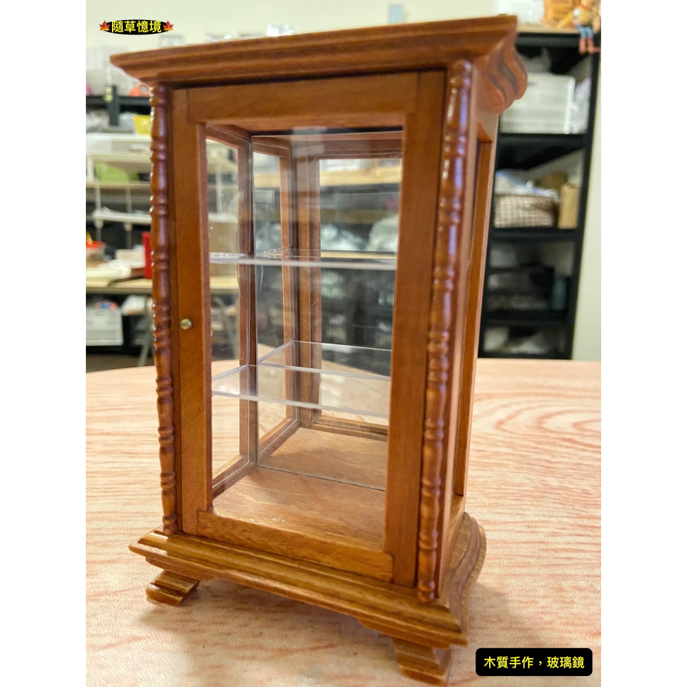 （木質鏡面）迷你仿真 鏡櫃 櫃子 玻璃櫃 鏡面 亮櫃 展示櫃 層櫃 娃娃屋 袖珍 微縮 食玩 微景觀 模型-細節圖8