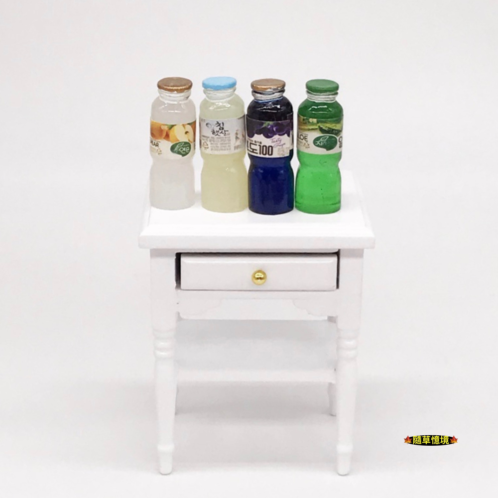 （4款）迷你仿真 果汁 飲料 綠茶 葡萄汁 芭樂汁 蜜桃 韓國 保特瓶 袖珍 娃娃屋 袖珍 微縮 食玩 微景觀 模型-細節圖4