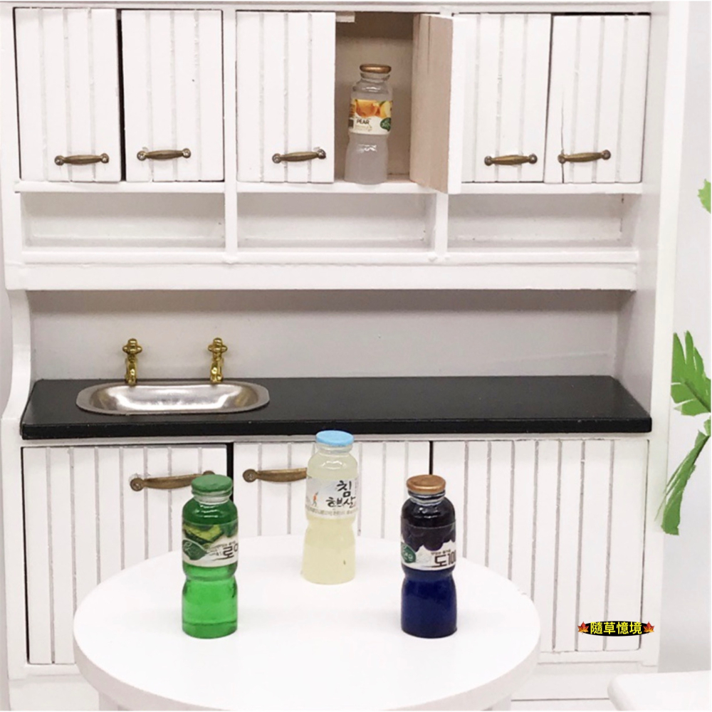 （4款）迷你仿真 果汁 飲料 綠茶 葡萄汁 芭樂汁 蜜桃 韓國 保特瓶 袖珍 娃娃屋 袖珍 微縮 食玩 微景觀 模型-細節圖8