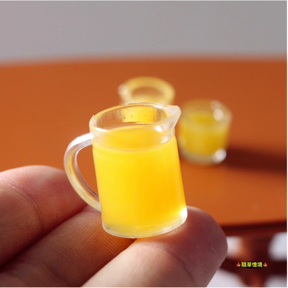 （六款式）迷你仿真 柳橙汁 開水壺 牛奶壺 果汁 牛奶杯 水杯 開水 水壺 食玩 娃娃屋 微縮場景 微景觀 模型-細節圖7