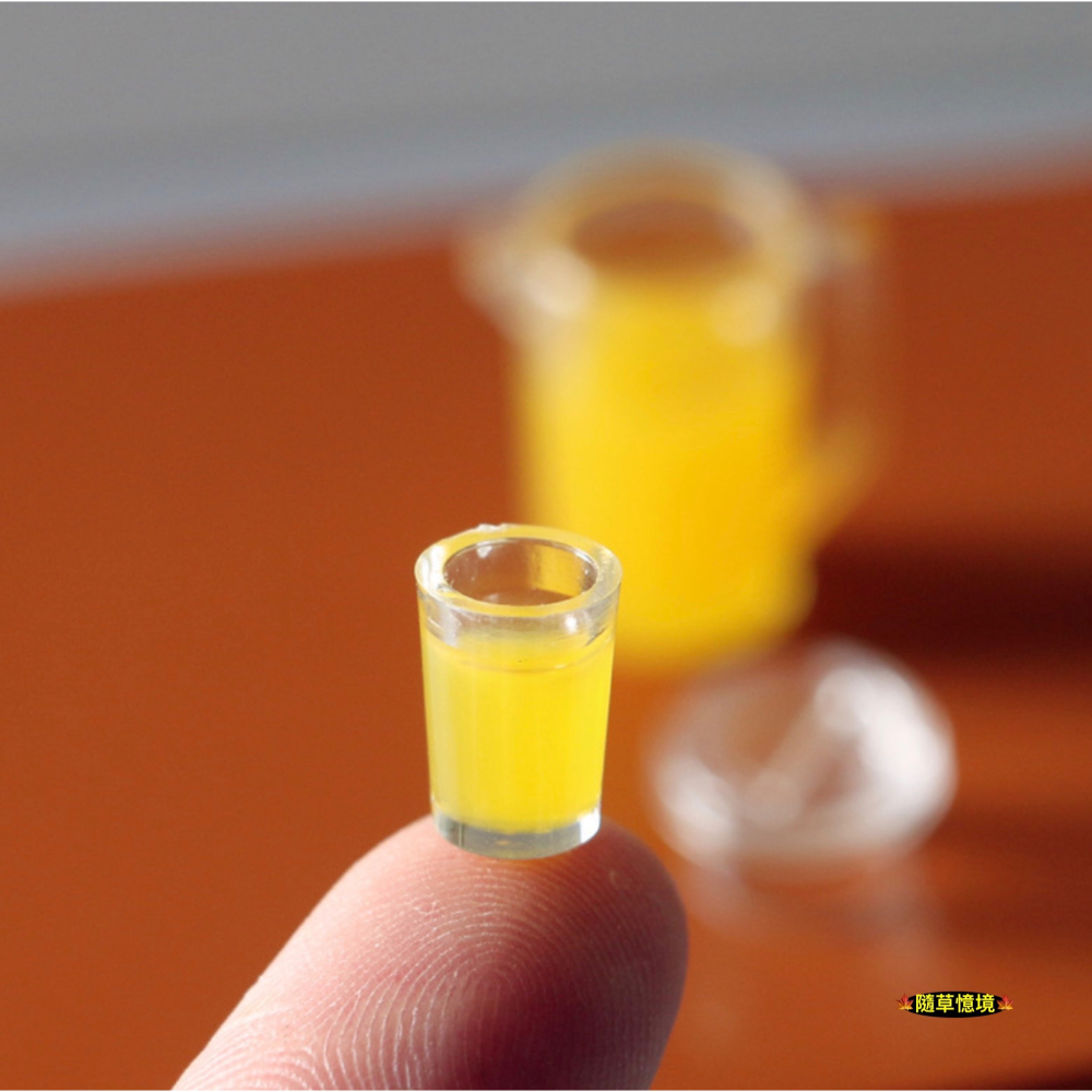 （六款式）迷你仿真 柳橙汁 開水壺 牛奶壺 果汁 牛奶杯 水杯 開水 水壺 食玩 娃娃屋 微縮場景 微景觀 模型-細節圖8