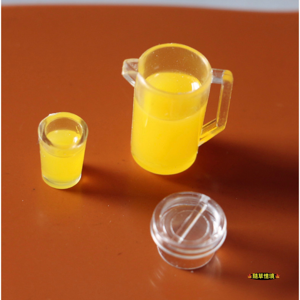（六款式）迷你仿真 柳橙汁 開水壺 牛奶壺 果汁 牛奶杯 水杯 開水 水壺 食玩 娃娃屋 微縮場景 微景觀 模型-細節圖9