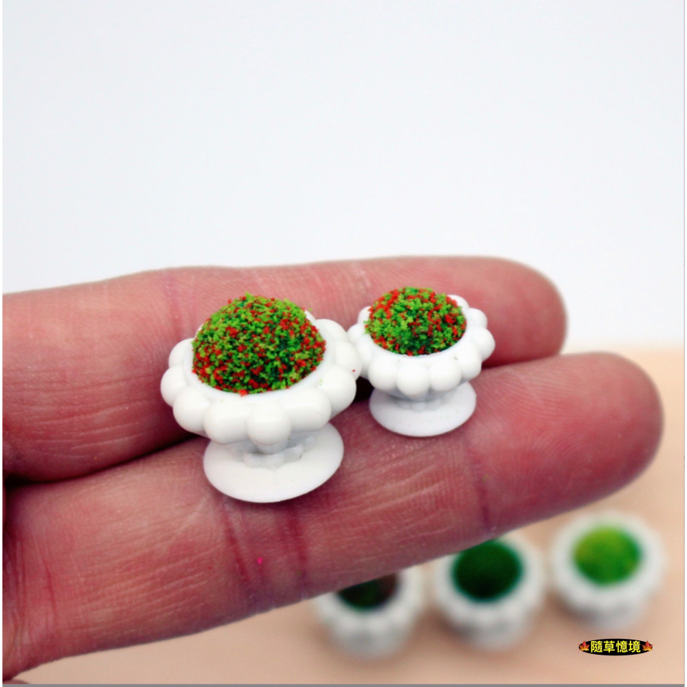 （8款）迷你仿真 花盆 盆栽 花壇 草壇 景觀花盆 室外綠植 植物模型 娃娃屋 袖珍 微縮 食玩 微景觀 模型-細節圖3
