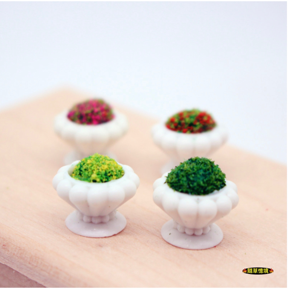 （8款）迷你仿真 花盆 盆栽 花壇 草壇 景觀花盆 室外綠植 植物模型 娃娃屋 袖珍 微縮 食玩 微景觀 模型-細節圖7