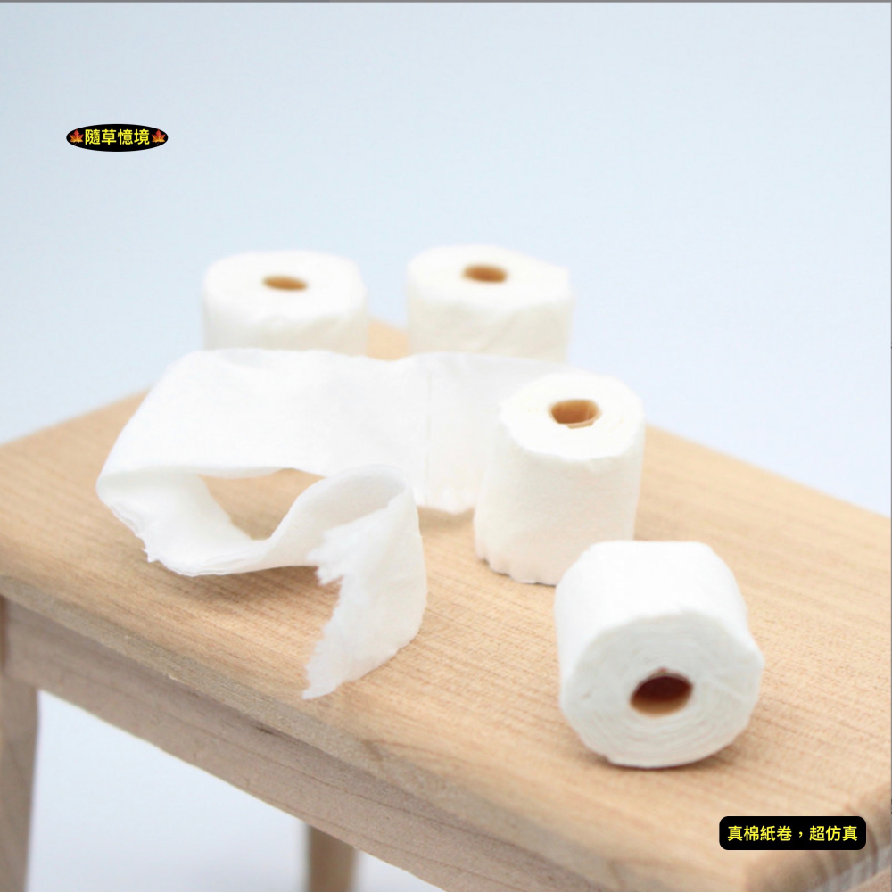 （5款可撕）迷你仿真 衛生紙 紙巾 可撕捲紙 面紙 捲筒式衛生紙 娃娃屋 袖珍 微縮 食玩 微景觀 模型-細節圖3