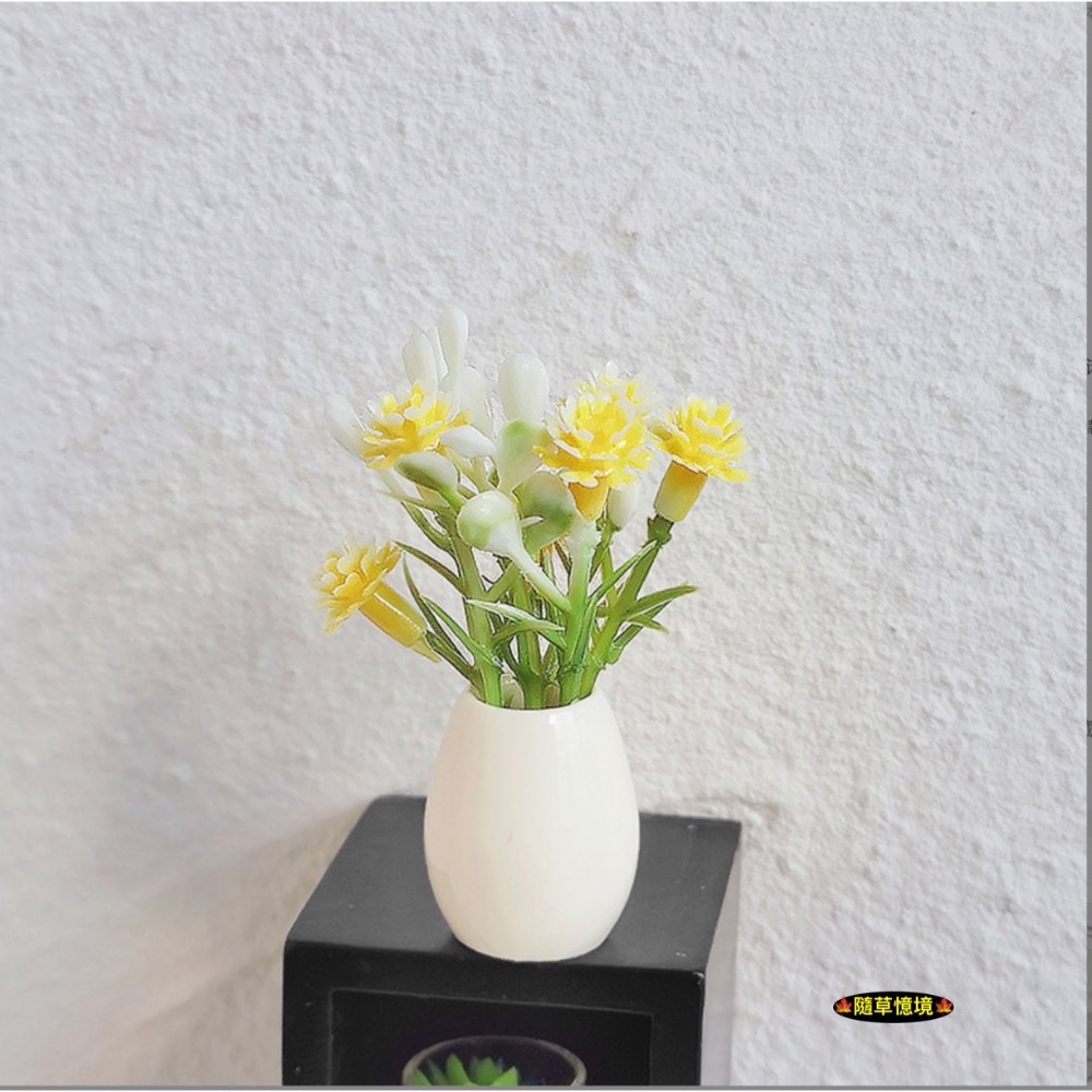（4色）迷你仿真 桌花 花束 盆栽 花瓶 K526 裝飾擺設 娃娃屋 袖珍 微縮 食玩 微景觀 模型-規格圖9