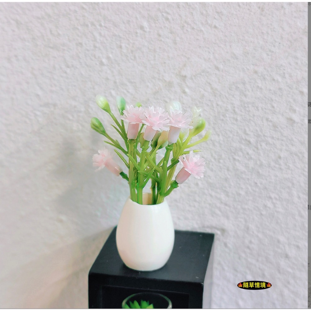 （4色）迷你仿真 桌花 花束 盆栽 花瓶 K526 裝飾擺設 娃娃屋 袖珍 微縮 食玩 微景觀 模型-規格圖9