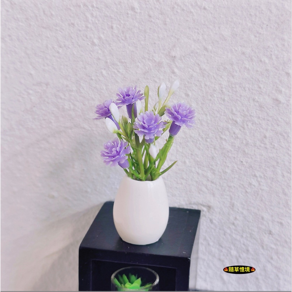 （4色）迷你仿真 桌花 花束 盆栽 花瓶 K526 裝飾擺設 娃娃屋 袖珍 微縮 食玩 微景觀 模型-規格圖9