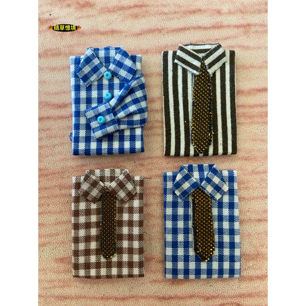 （多款超小）迷你仿真 襯衫 領帶 上衣 包屁衣 嬰兒 燙衣板 熨斗 衣服 娃娃屋 袖珍 微縮 食玩 微景觀 模型-細節圖2