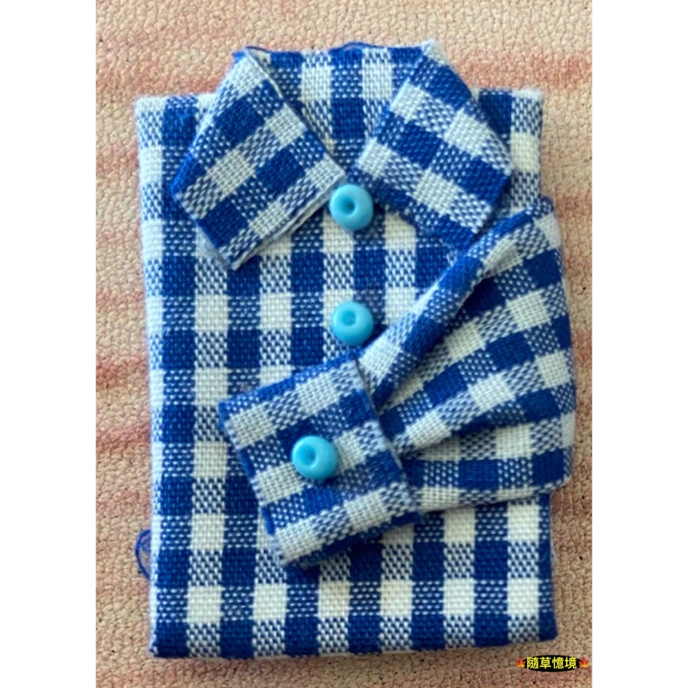 6號（藍白格/藍扭扣）