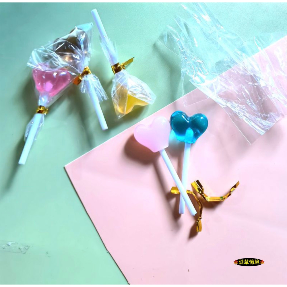 （五色）迷你仿真 愛心棒棒糖 心型棒棒糖 糖果 棒棒糖 甜食 娃娃屋 袖珍 微縮 食玩 微景觀 模型-細節圖3