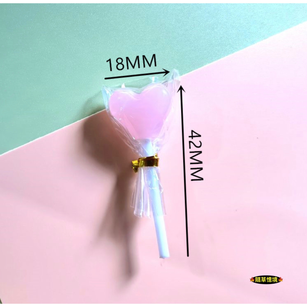 （五色）迷你仿真 愛心棒棒糖 心型棒棒糖 糖果 棒棒糖 甜食 娃娃屋 袖珍 微縮 食玩 微景觀 模型-細節圖8