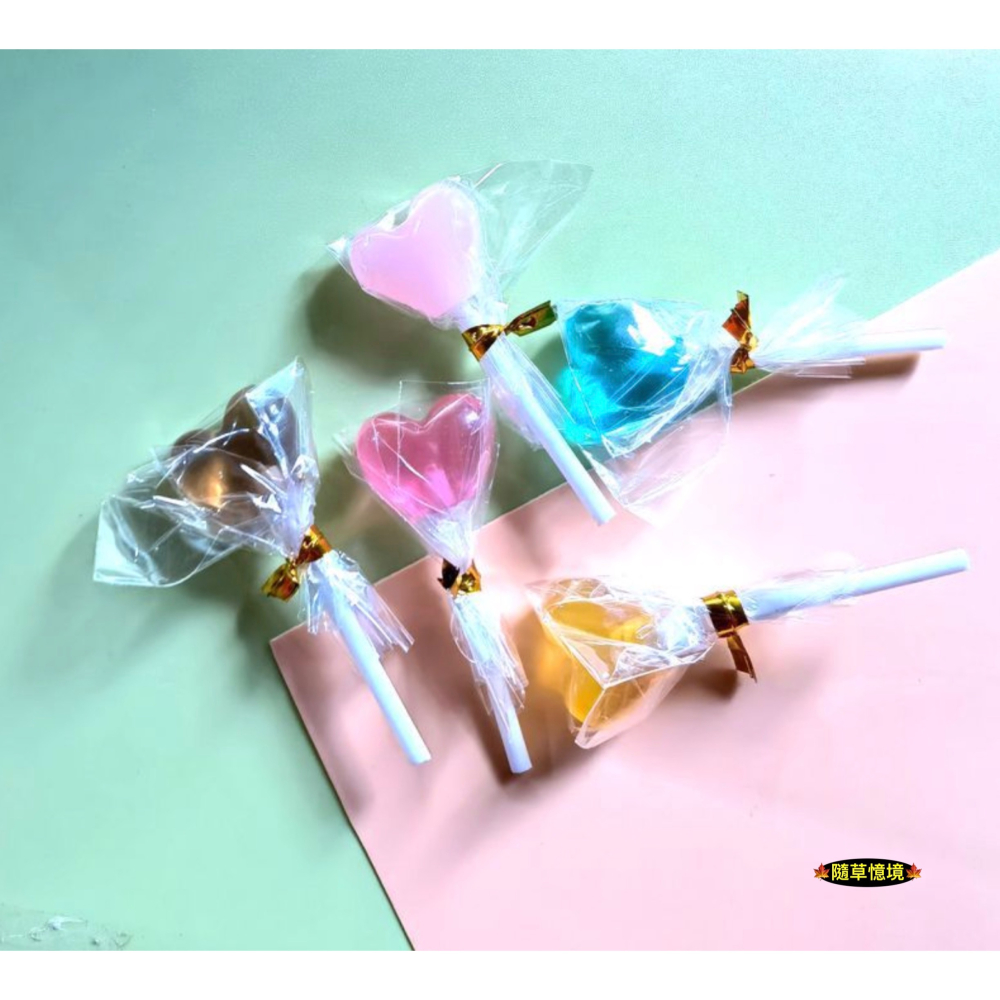 （五色）迷你仿真 愛心棒棒糖 心型棒棒糖 糖果 棒棒糖 甜食 娃娃屋 袖珍 微縮 食玩 微景觀 模型-細節圖9