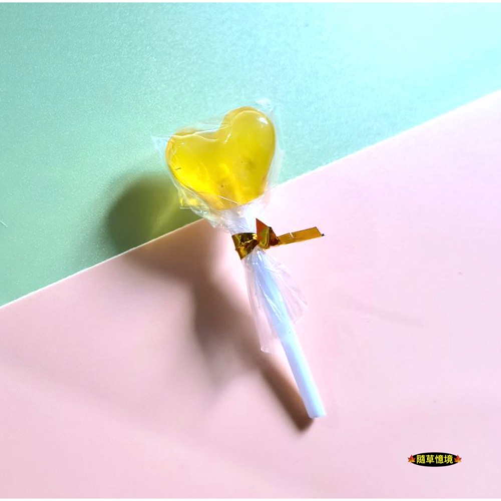 （五色）迷你仿真 愛心棒棒糖 心型棒棒糖 糖果 棒棒糖 甜食 娃娃屋 袖珍 微縮 食玩 微景觀 模型-規格圖10