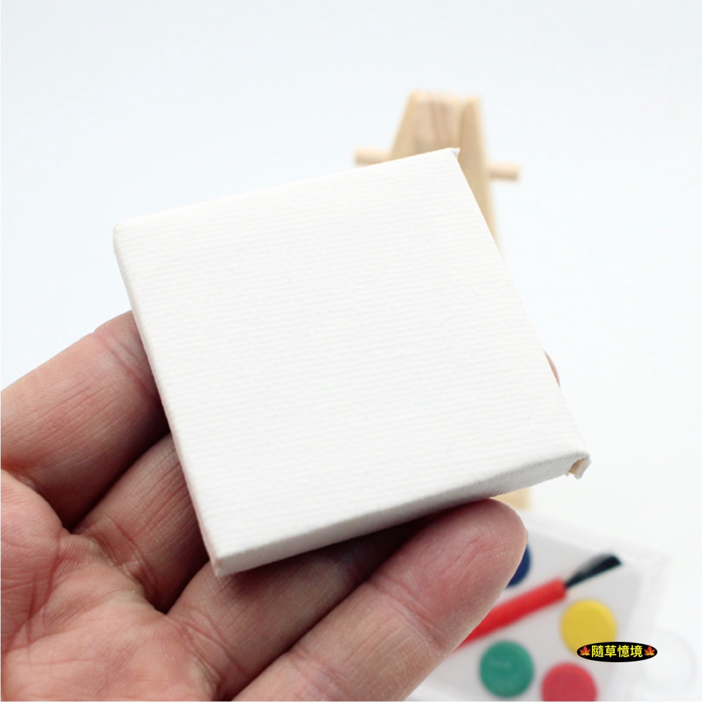 （全套組）迷你仿真 畫架 油畫框 顏料盒 水彩 木架 畫布 美術 藝術 畫廊 娃娃屋 袖珍 微縮 食玩 微景觀 模型-細節圖3