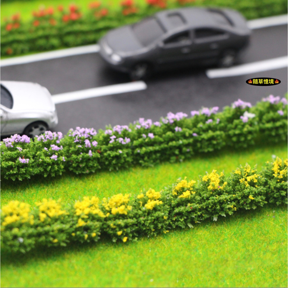（6色）迷你仿真 灌木條 灌木 花壇 圍牆 花圃 灌木叢 樹牆 沙盤 植物 娃娃屋 袖珍 微縮 食玩 微景觀 模型-細節圖4