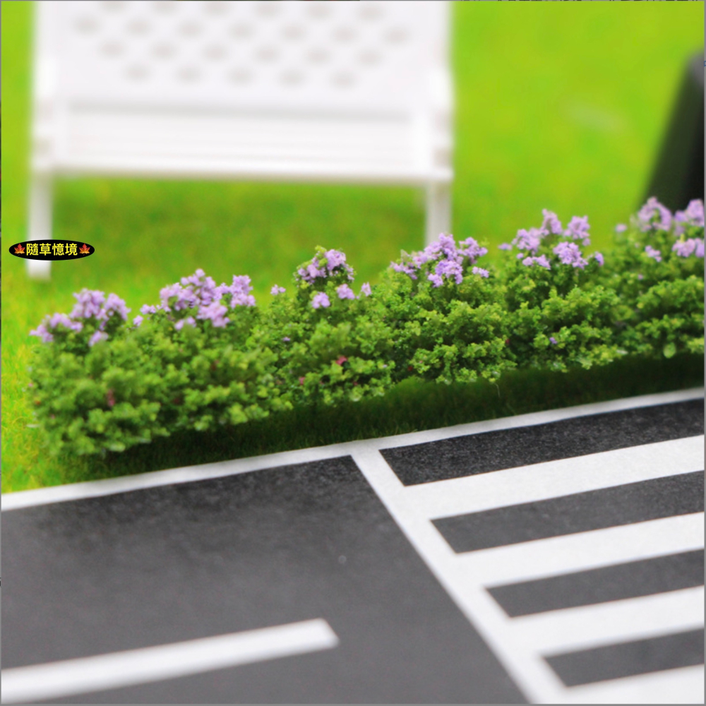 （6色）迷你仿真 灌木條 灌木 花壇 圍牆 花圃 灌木叢 樹牆 沙盤 植物 娃娃屋 袖珍 微縮 食玩 微景觀 模型-細節圖8