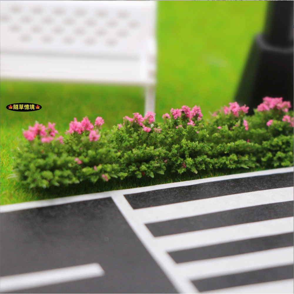 （6色）迷你仿真 灌木條 灌木 花壇 圍牆 花圃 灌木叢 樹牆 沙盤 植物 娃娃屋 袖珍 微縮 食玩 微景觀 模型-細節圖9